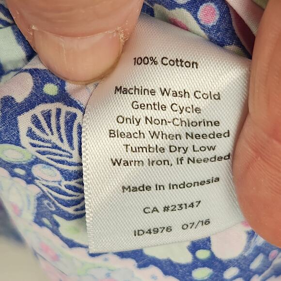 Talbots Button Down Shirt Wmns SZ LG Style ID4976 Multicolor Floral 100% Cotton - Picture 11 of 12